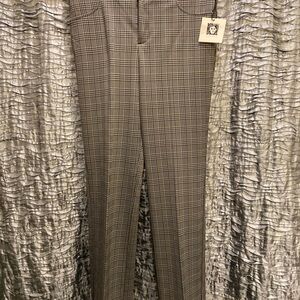 Anne Klein Black/Grey Houndstooth Boot Leg Pants Size 4 NWT